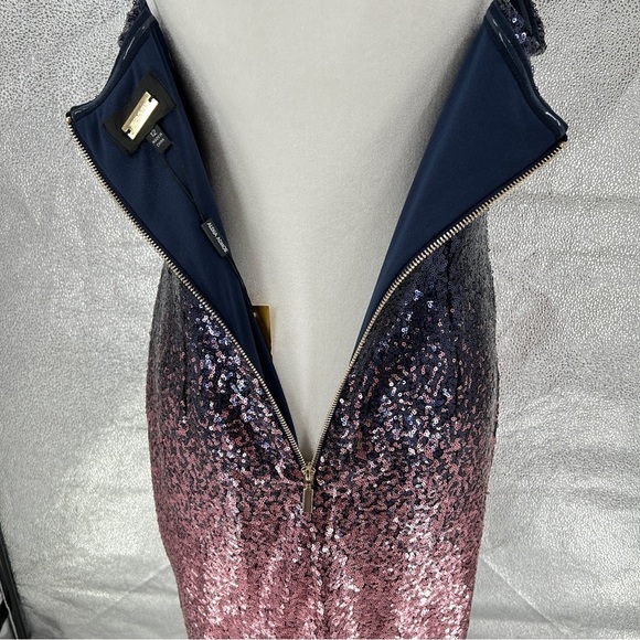 Alexia Admor Ombre Sequin Navy Pink Cocktail Midi Dress NWT Size 12 - Picture 11 of 15